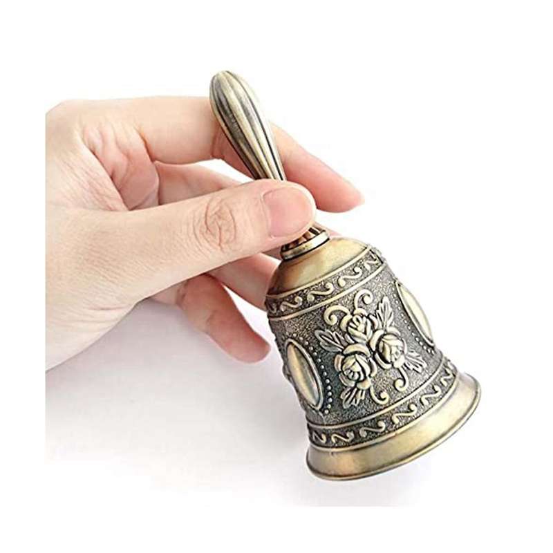 2 Pack Hand Bell, Metail Dinner Bell Wedding , Service Bell Call, Vintage Bell
