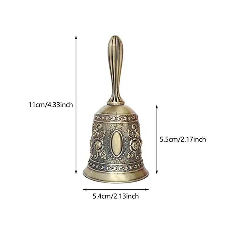 2 Pack Hand Bell, Metail Dinner Bell Wedding , Service Bell Call, Vintage Bell