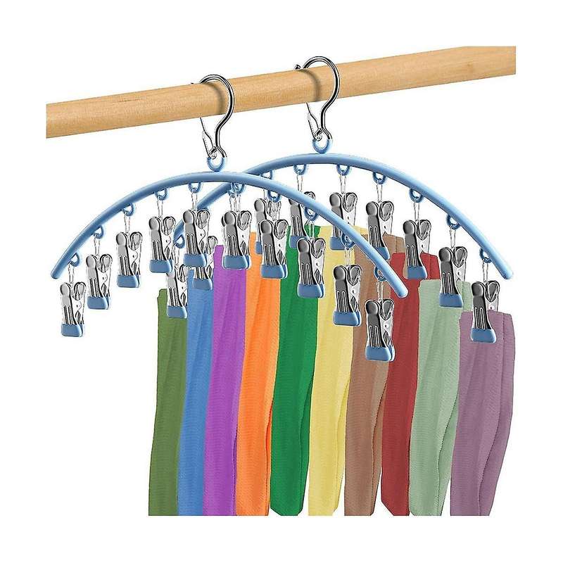 2 Pack Hanging Organizer for Closet,360 Roatable Hook Hanger with Rubber Coated Space Saving Organ