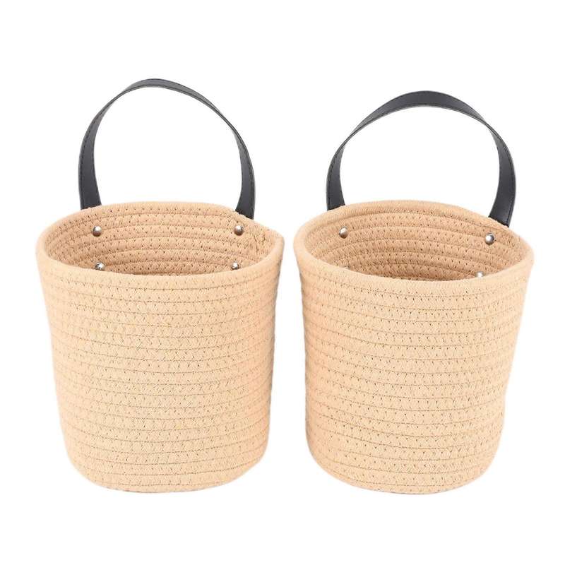 2 Pack Hanging Basket - 7.87 X 7 Inch Small Woven Fern Hanging Basket Flower Plants, Woven Basket