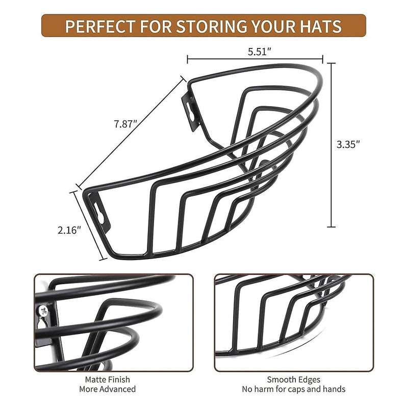 2 Pack Hat Rack for Wall, Hat Organizers for Baseball Caps, Wall Mount Hat Rack, Hat Storage Hat Han