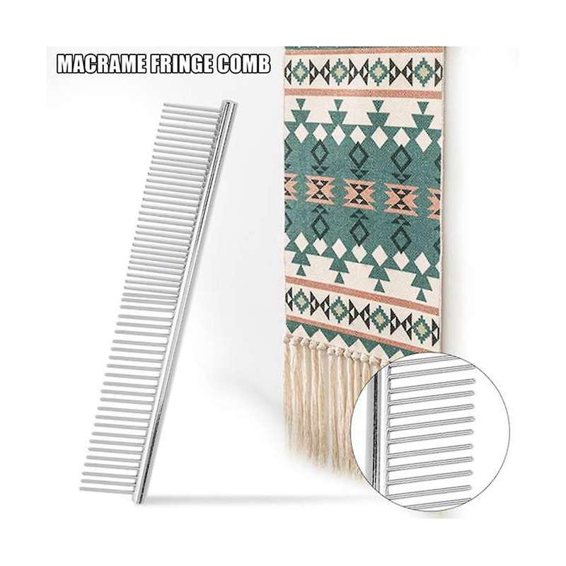 2 Pack Macrame Fringe Comb Set Stainless Steel Comb for Making Knitting Cord Rope Macrame Plant Hang