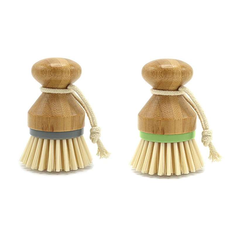 2 Pack Kitchen Cleaning Brush,detachable Bamboo Dish Brush for Cleaning Of Pots, Pans, Dishes, Sink