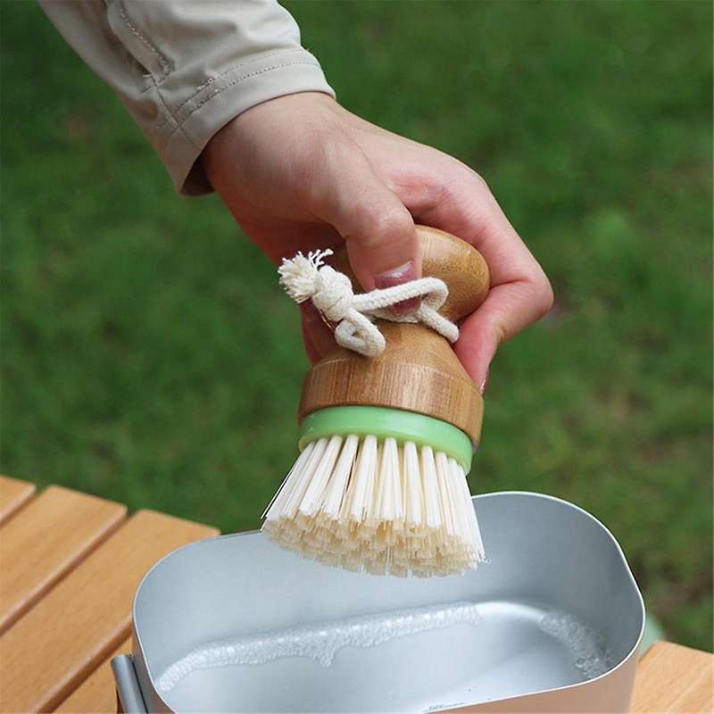2 Pack Kitchen Cleaning Brush,detachable Bamboo Dish Brush for Cleaning Of Pots, Pans, Dishes, Sink