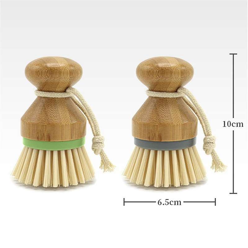 2 Pack Kitchen Cleaning Brush,detachable Bamboo Dish Brush for Cleaning Of Pots, Pans, Dishes, Sink