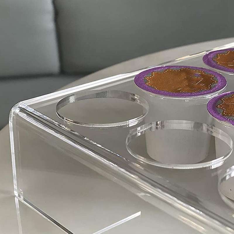 2 Pack Of 35 Slots Flat Countertop Coffee Pod Holder K Cup Organizer Tray Clear Acrylic Coffee Pod