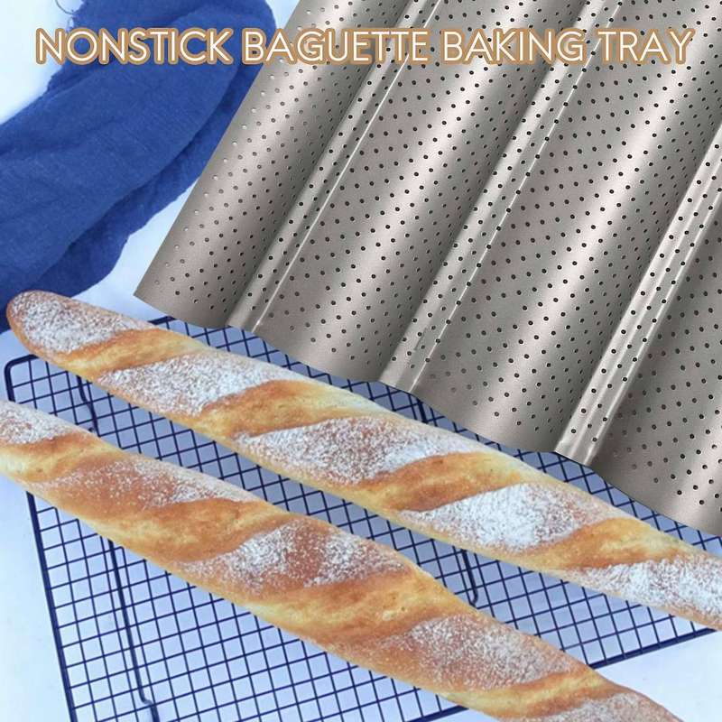 2 Pack Nonstick Perforated ,wave Loaves Loaf Bake Mold,toaster for French Bread Baking