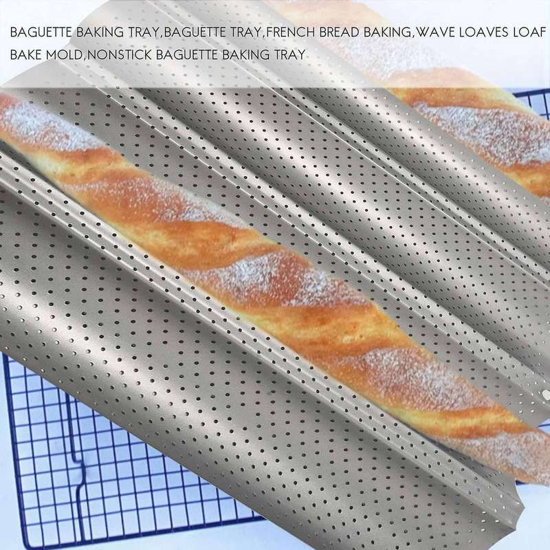 2 Pack Nonstick Perforated ,wave Loaves Loaf Bake Mold,toaster for French Bread Baking