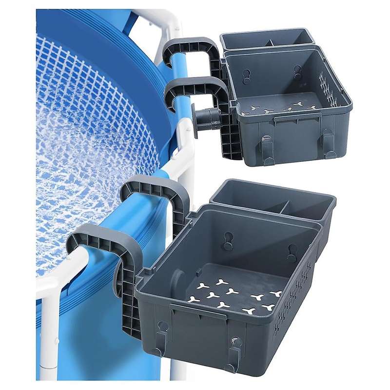 2 Pack Poolside Storage Basket, Pool Cup Holder, Swimming Pool Basket/Storage Containers for Most Fr