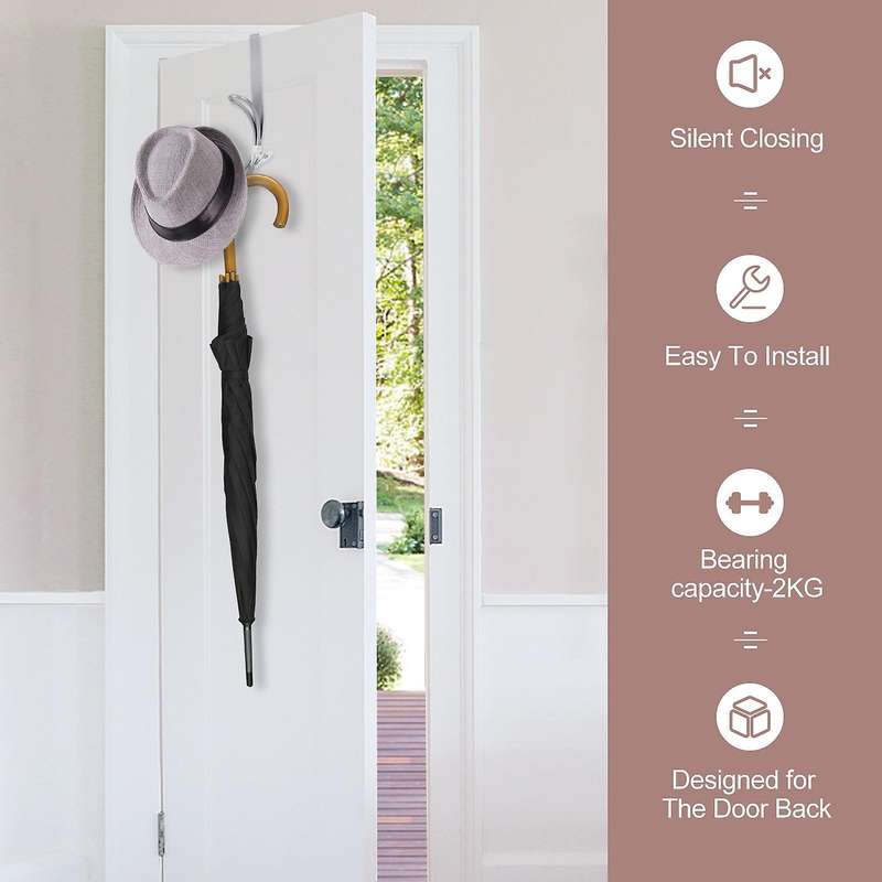 2 Pack over the Door Hooks, Metal Twin Hook Organizer Rack Door Hangers Cubical Hook for Hanging Bag