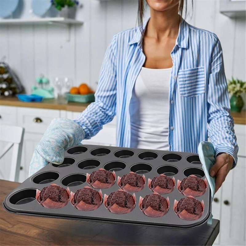 2 Pack Premium Nonstick Bakeware 24-Cup, Mini Muffin Pan, Dishwasher Oven Safe