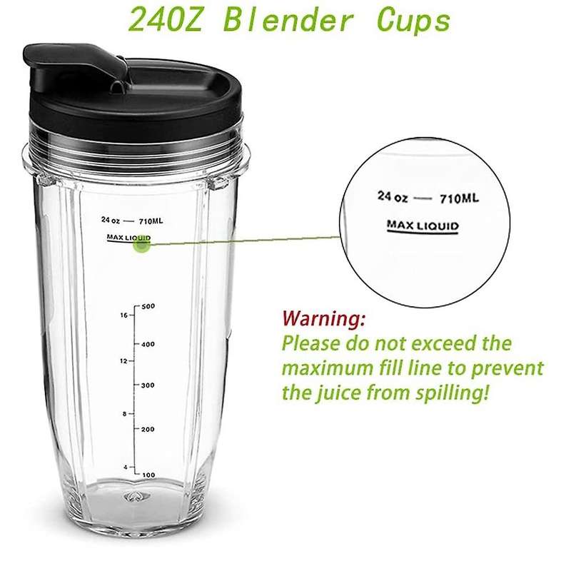 2 Pack Replacement 24 Oz Blender Cups with Lid for Nutri Ninja Auto IQ BL450 BL480 NN102 Blender Ac