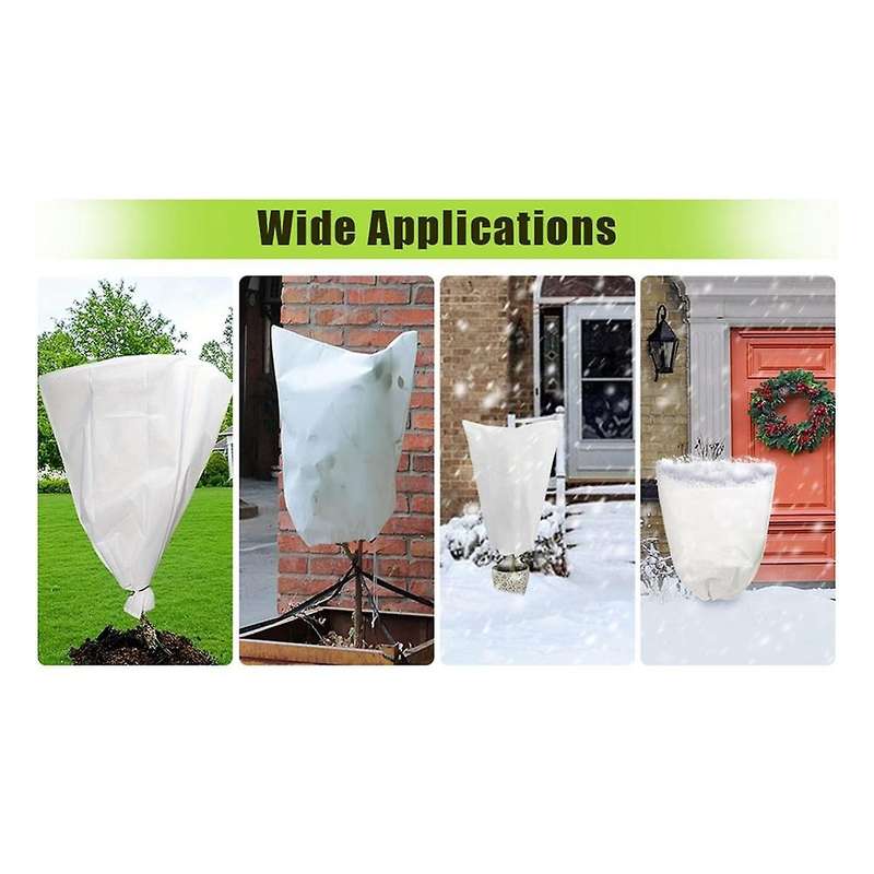 2 Pack Reusable Plant Covers Freeze Protection,winter Plant Cover Bags with Zipper/drawstring