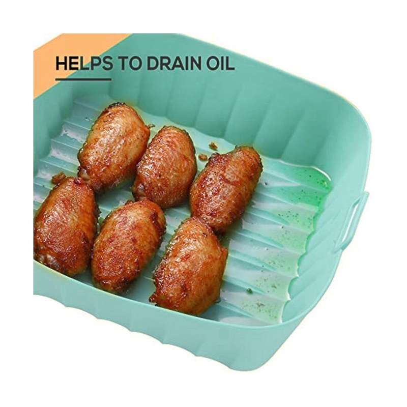 2 Pack Silicone Inner Pan, Reusable Silicone Square Inner Pan, Easy Clean Heat Resistant Tray