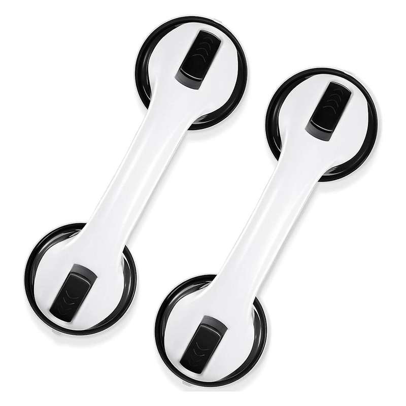 2 Pack Shower Handle 11.4 Inch Suction Shower Bar, Safety Bars for Shower Chair, Bathroom Grab Bar