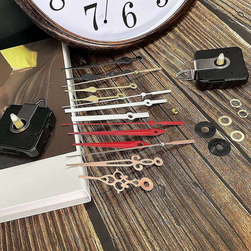 2 Pack Silent Quartz Clock Movement,Wall Clock Motor Replacement DIY Repair Parts,Long and Short Axi