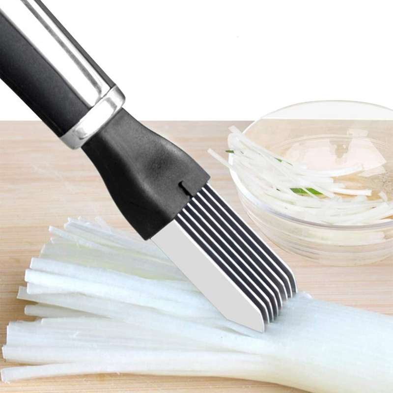 2 Pack Shred Silk Vegetable Cutter,Stainless Steel Chopped Green Onion Knife,Kitchen Cutting Tool