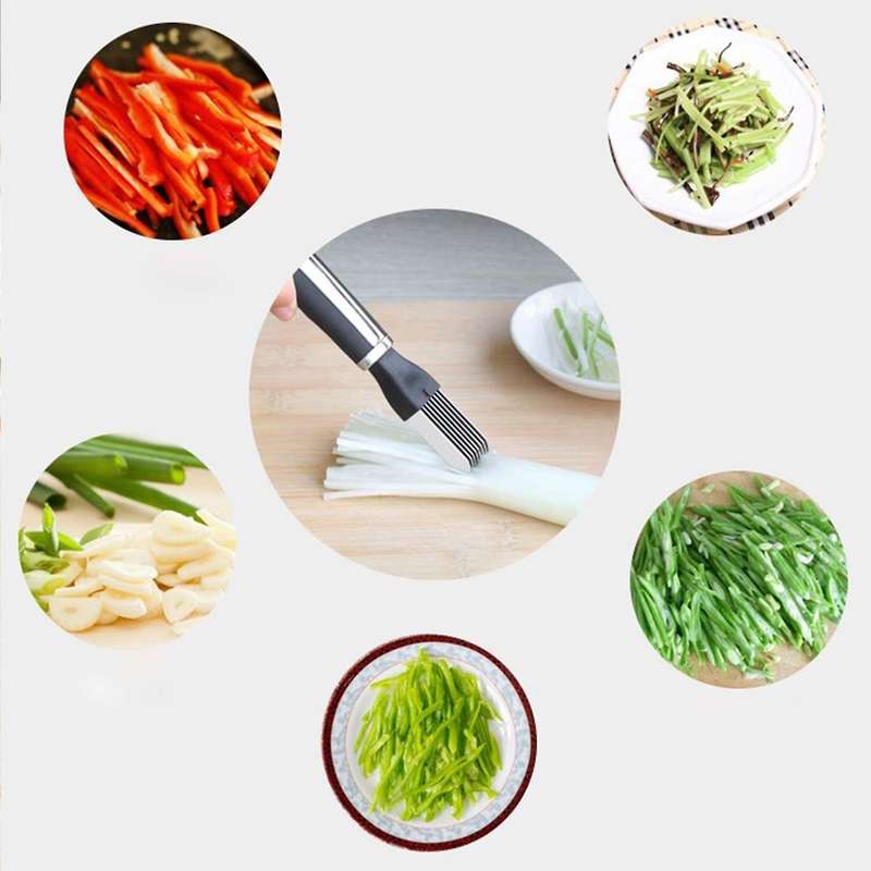 2 Pack Shred Silk Vegetable Cutter,Stainless Steel Chopped Green Onion Knife,Kitchen Cutting Tool
