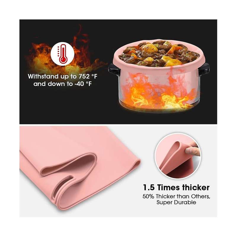 2 Pack Slow Cooker Liners - Reusable Cooker Divider, Silicone Cooking Bags Fit 6 Quarts Pot (grey+p