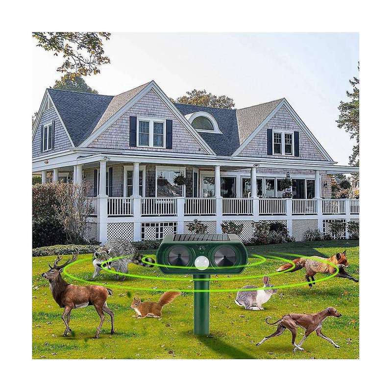 2 Pack Solar Animal Repeller Outdoor,waterproof Ultrasonic Animal Repellent with Motion Detection
