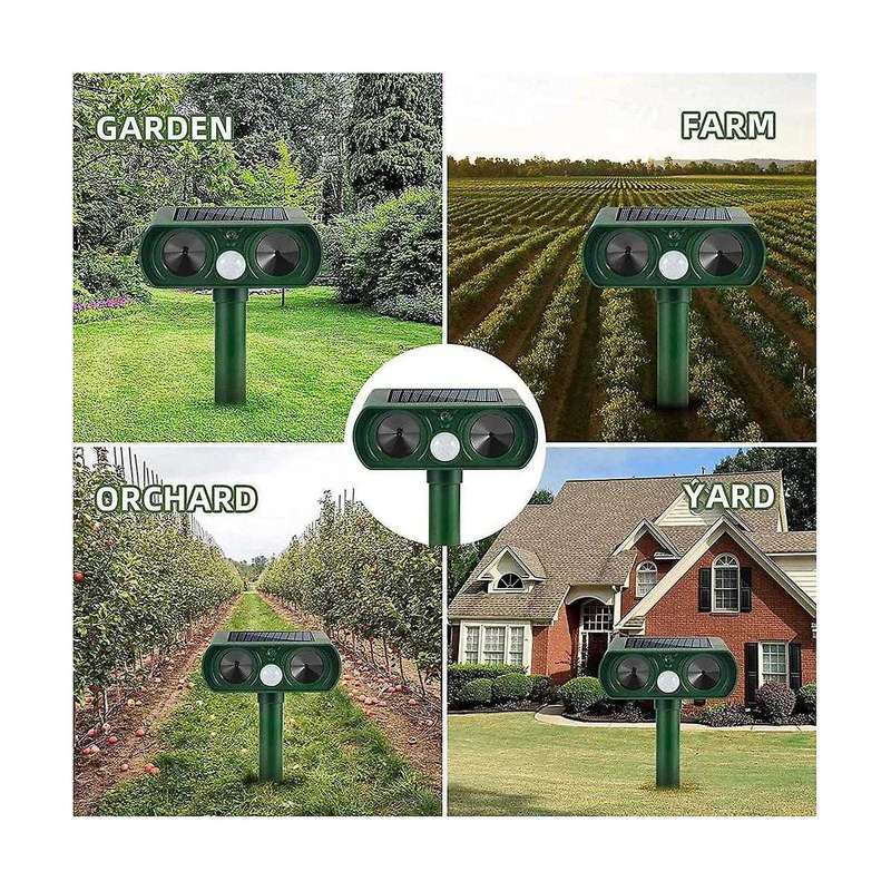 2 Pack Solar Animal Repeller Outdoor,waterproof Ultrasonic Animal Repellent with Motion Detection