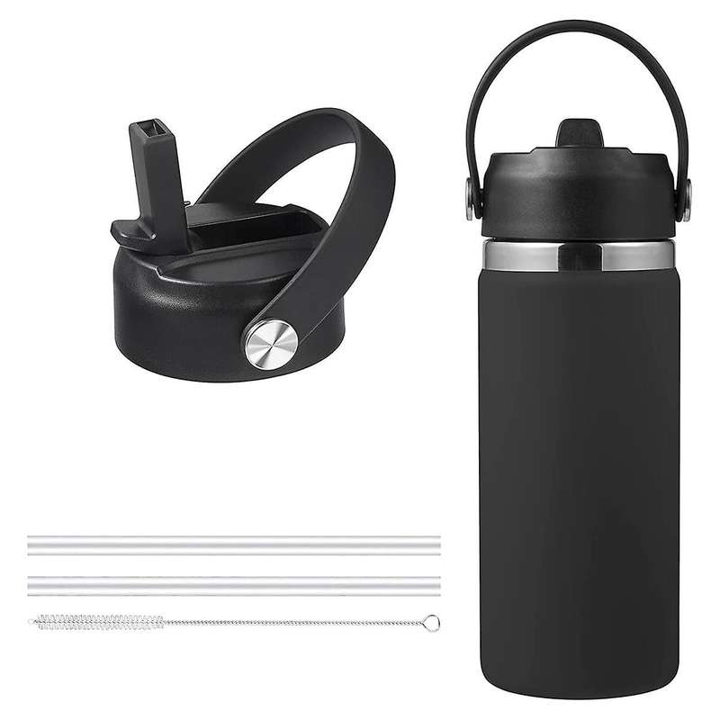 2 Pack Straw Lid for Wide Mouth 12oz 18oz 32oz 40oz 64oz,flexible Handle Replacement Lid Straws