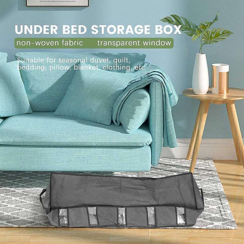 2 Pack Underbed Bag,clothes Bag Clear Window,for Clothes/blanket