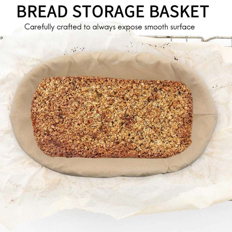 2 Packs 10 Inch Oval Shaped Bread Proofing Basket - Baking Dough Bowl Gifts for Bakers Proving Bask