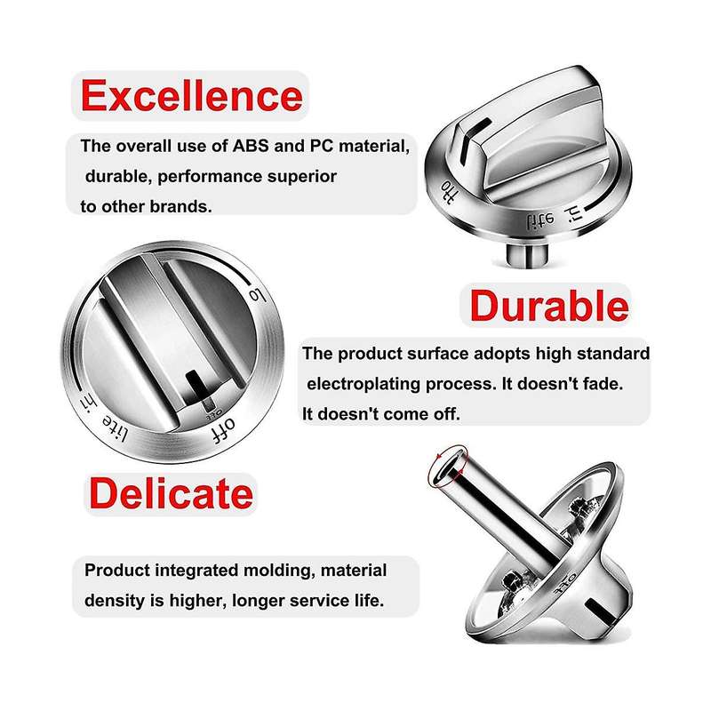 2 Pack Upgrade 5304525746 Burner Knob for ,gas Range Knobs,gas Stove Parts, Replace Control Knob 53