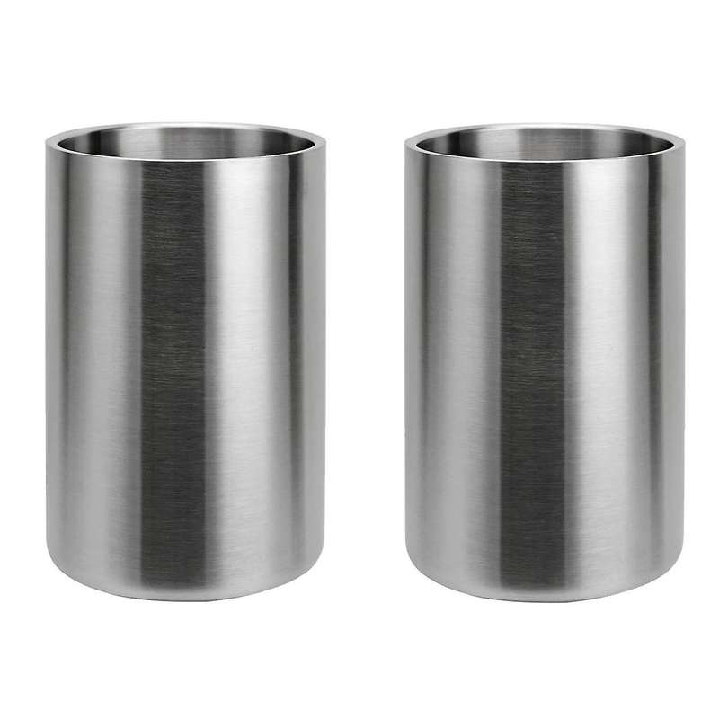 2 Pack Wine Cooler 1.6l Stainless Steel Ice Bucket Champagne Wine Bottle Cooler for Bar Kitchen Hom