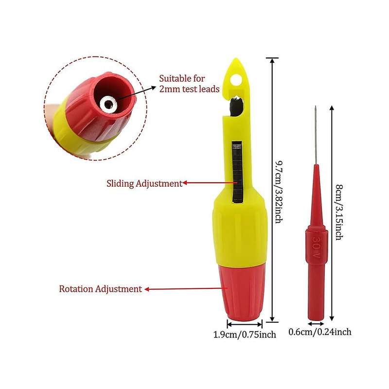 2 Pack Wire Piercing Probe Insulation Piercing Clip with Insulated Wire Piercing Probe,inspection O
