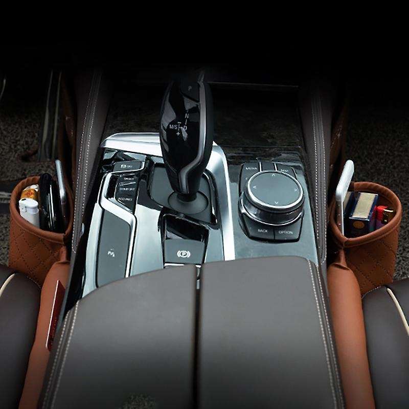 2 Pack/Set Leather Car Seat Space Filler Pockets Seats Leak Stop Pad Soft Padding Cards Holder Stora