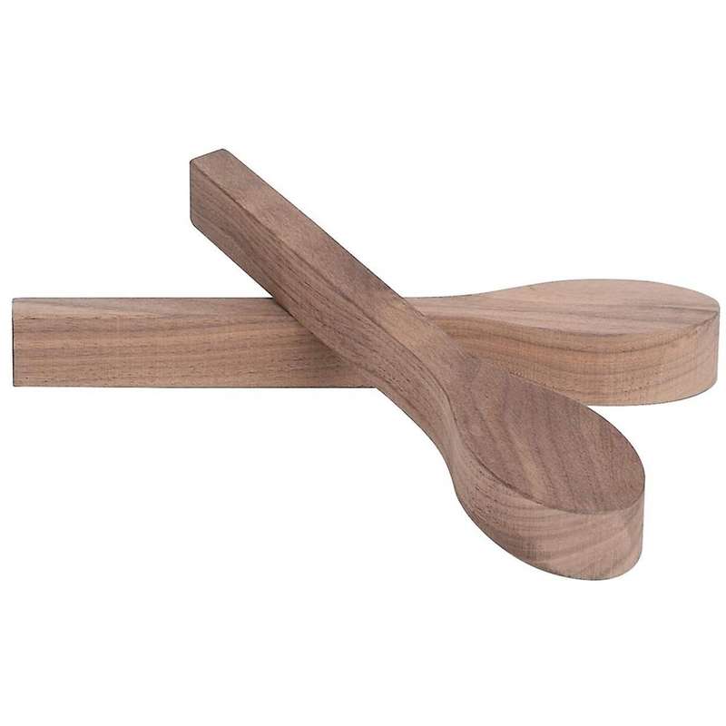 2 Pack Wood Carving Spoon Blank Walnut Unfinished Wooden Craft Whittling Kit for Beginner Kids