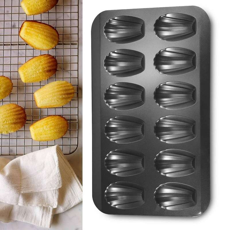 2 Packs Non-stick Madeleine Pot, Baking Mold 12 with Shell Cake Baking Tray Chocolate Non-stick Bak