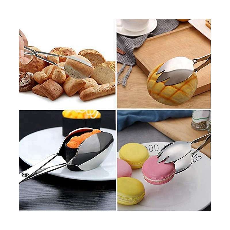 2 Packs Of Buffet Tongs, Stainless Steel Salad Tongs, Home Kitchen, Cake, Party, Bbq, Seafood, Frie