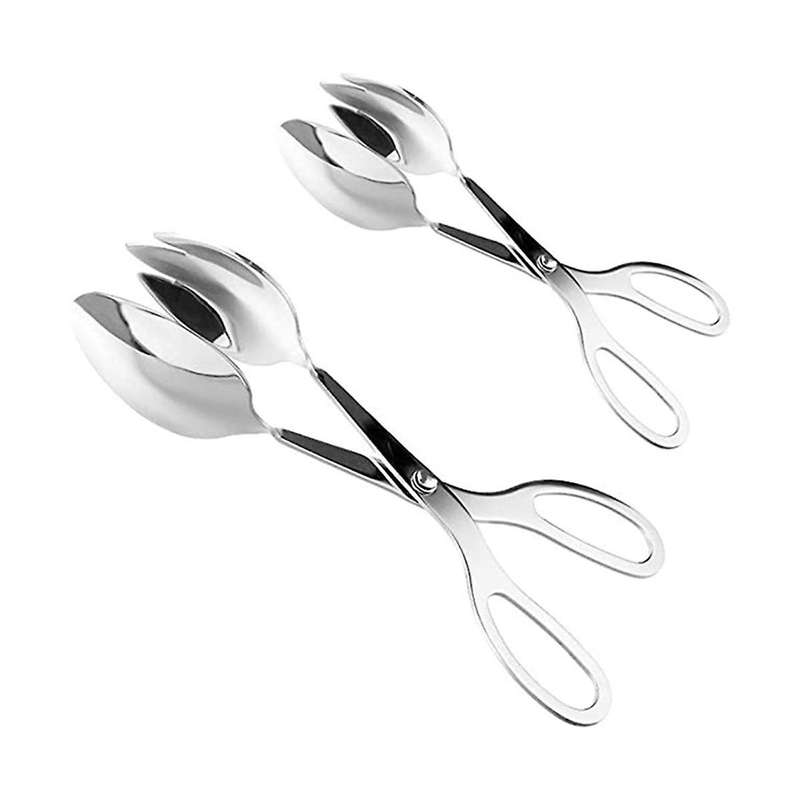 2 Packs Of Buffet Tongs, Stainless Steel Salad Tongs, Home Kitchen, Cake, Party, Bbq, Seafood, Frie