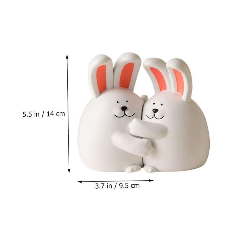 2 Pair Hug Rabbit Bookend Rabbit Book Stand Crafted Book Ends Bookends Holders Animal