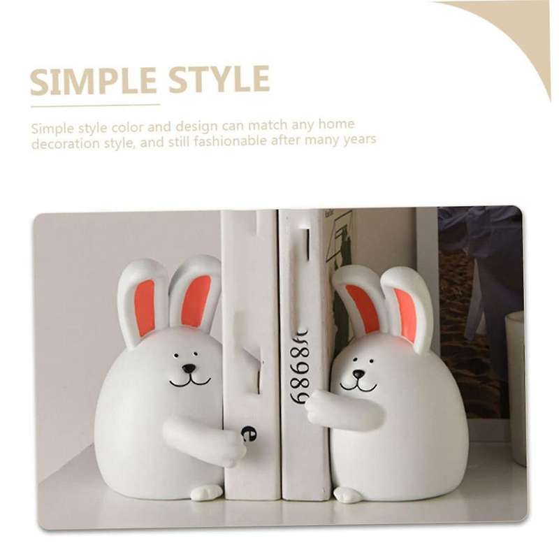 2 Pair Hug Rabbit Bookend Rabbit Book Stand Crafted Book Ends Bookends Holders Animal