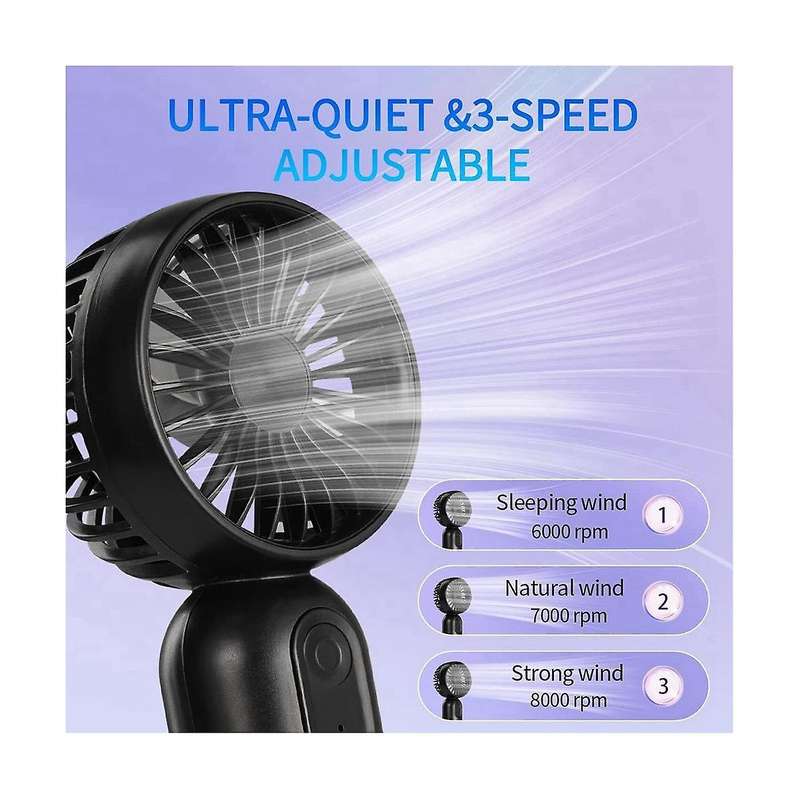 2 Packs of Mini Portable Fan, Small Handheld Fan, USB Battery Powered Personal Eyelash Fan with 3 S