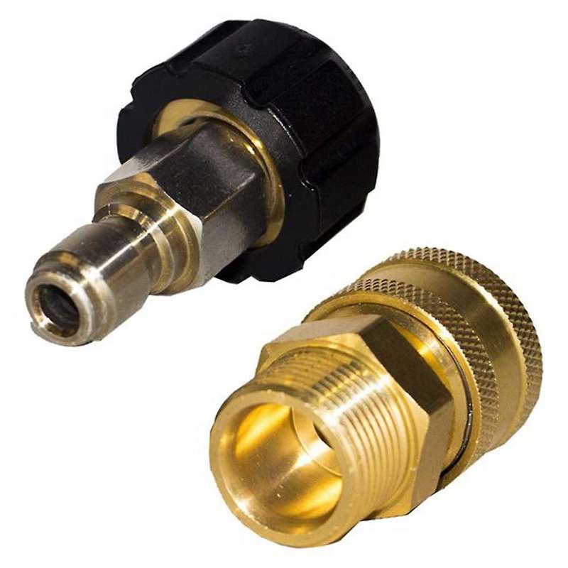 2 Pairs of M22 High Pressure Washer Quick Connection, M22 (M22-14MM) to 1/4 Inch Quick Connection, 5