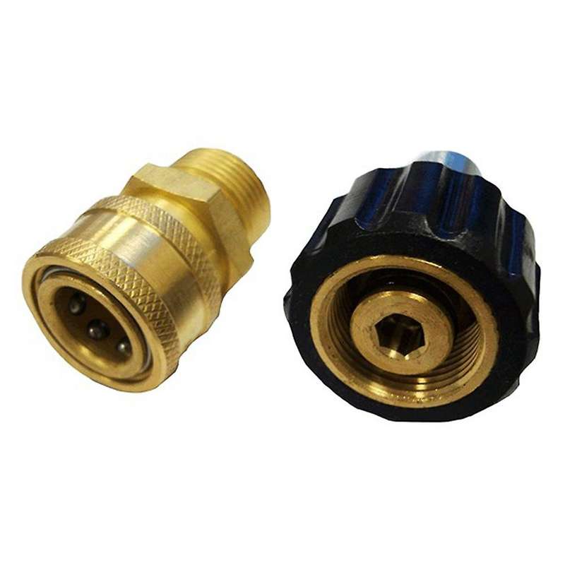 2 Pairs of M22 High Pressure Washer Quick Connection, M22 (M22-14MM) to 1/4 Inch Quick Connection, 5