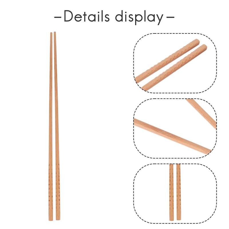 2 Pairs Wooden Cooking Chopsticks Roasting Chopsticks Extra Long Chopsticks for Hot Pot Roasting Co