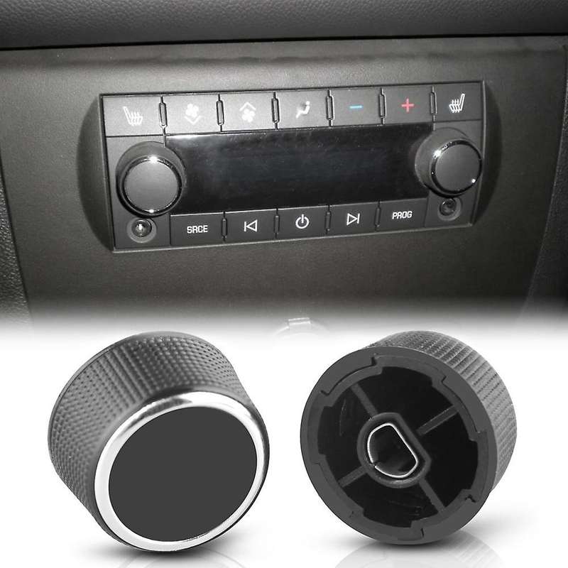 2 Pc Rear Radio Audio Volume Control Knob Dial Tuner Compatible 07-13 Chevy Tahoe Silverado Acadia 2