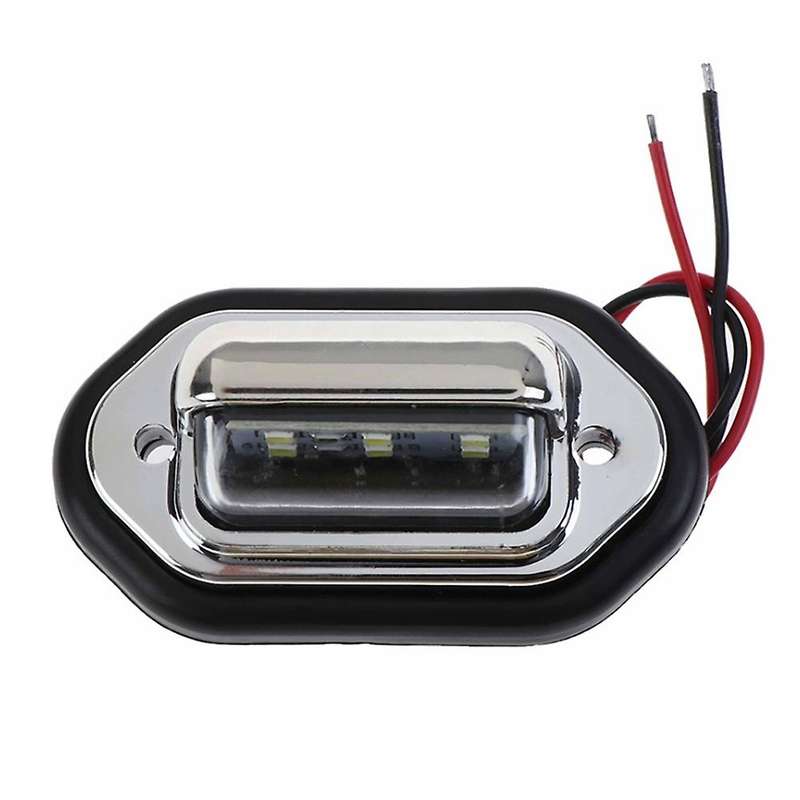 2 Pcs 10-30V 6 LED License Plate Light for Truck Truck Lorry Travel Trailer
