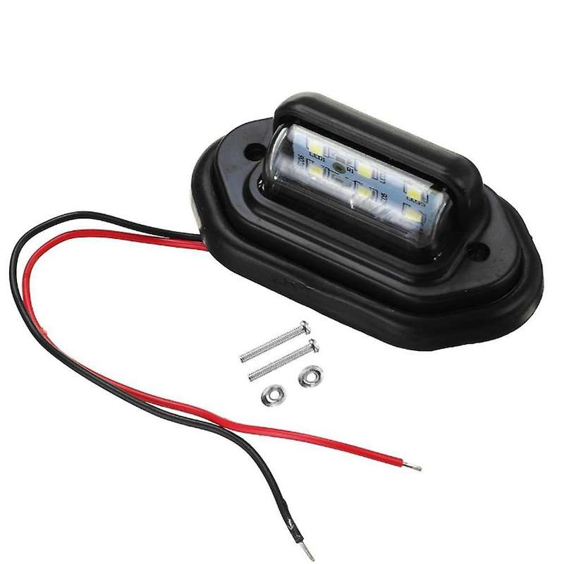 2 Pcs 10-30V 6 LED License Plate Light for Truck Truck Lorry Travel Trailer
