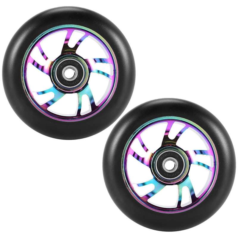 2 Pcs 100mm Scooter Replacement Wheels with Stunt Scooter Pu Wheels for Rocking , Extreme