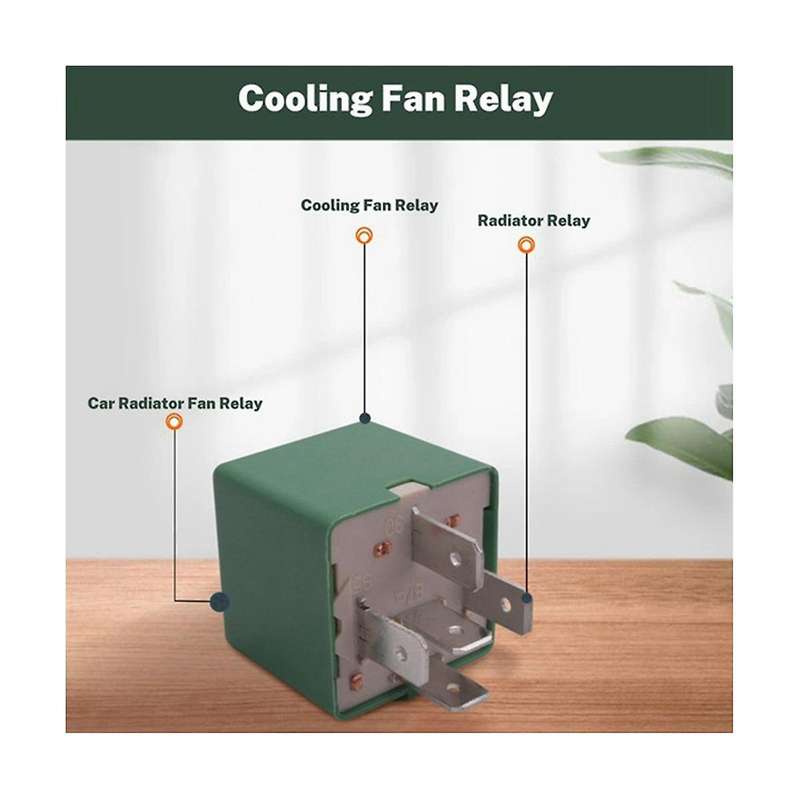 2 Pcs 12V 35A 5 Pins Cooling Radiator Fan Relay Green 6547TX for 206 207 306 307 406 407 807