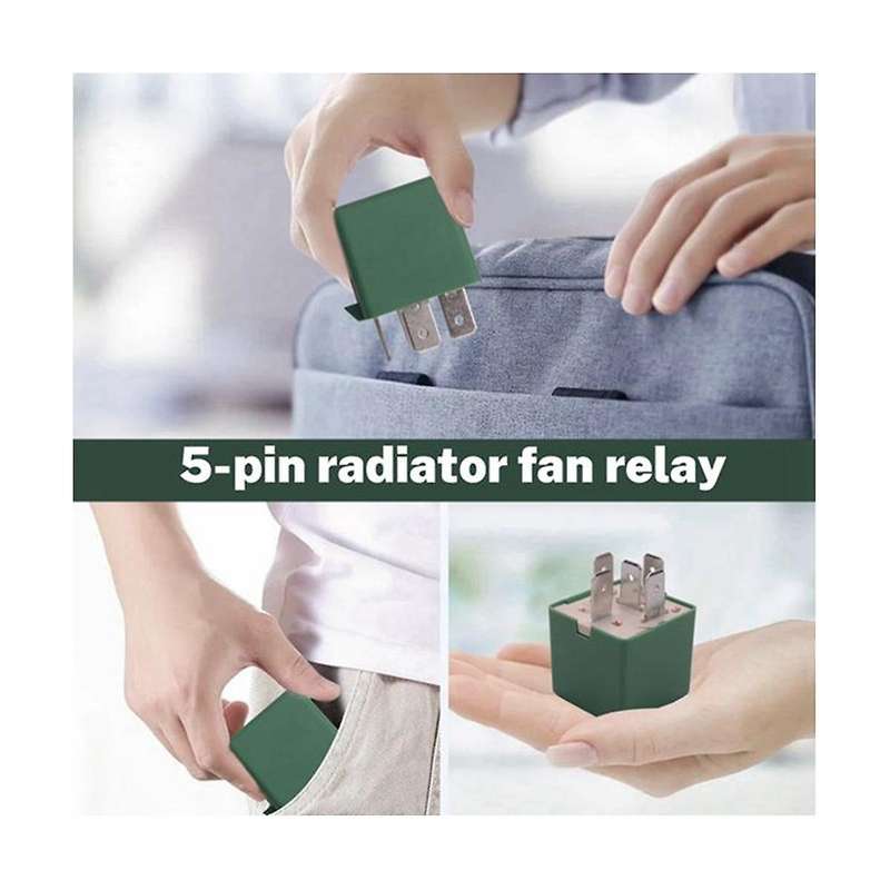 2 Pcs 12V 35A 5 Pins Cooling Radiator Fan Relay Green 6547TX for 206 207 306 307 406 407 807