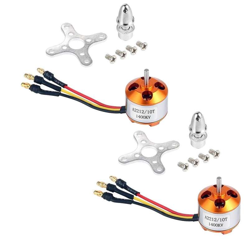 2 Pcs 2212 1400kv Brushless Outrunner Motor with Mount 10t for Rc Aircraft/kkmulticopter 4/6 Axle Q