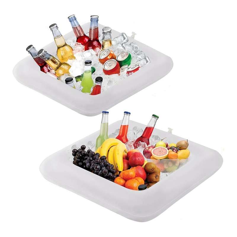 2 PCS 24Inch Inflatable Serving Bar, Drinks Inflatable Cooler Table Pool Ice Tray for Party,Picnic &